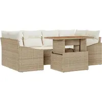vidaXL Tuinbank Set 7 st Beige en Crème