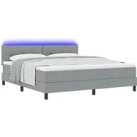 vidaXL Boxspring bed met hoofdeinde Lichtgrijs 180 x 200 cm Stof