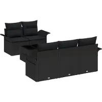 vidaXL Tuinbank Set 6 st 5-Aantal zitplaatsen Zwart