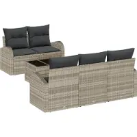 vidaXL Tuinbank Set 6 st 5-Aantal zitplaatsen