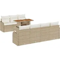 vidaXL Tuinbank Set 8 st Beige Poly rattan