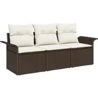 vidaXL Tuinbank Set 3 st Bruin Poly rattan