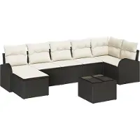 vidaXL Bankstel 8 st Zwart poly rattan