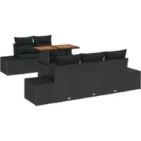 vidaXL Tuinset met 6 zitplaatsen, zwart en bruin