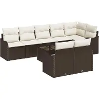vidaXL Tuinbank Set Bruin poly rattan