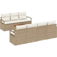vidaXL Tuinbank Set 8 st Beige en Crème poly rattan