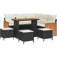 vidaXL Tuinbank Set 9 st 7-Aantal zitplaatsen Zwart en Crème