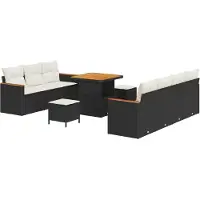 vidaXL Tuinbank Set 14 st 9-Aantal zitplaatsen Zwart en Crème