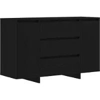 vidaXL Dressoir met lade Zwart Eiken 120 x 41 x 75 cm Bewerkt hout