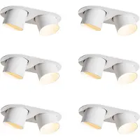 QAZQA Set van 6 inbouwspots wit GU10 70mm kantelbaar 2-lichts - Installa