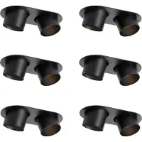 QAZQA Set van 6 inbouwspots zwart GU10 70mm kantelbaar 2-lichts - Installa