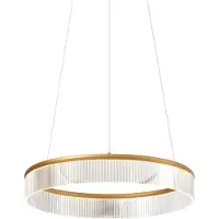 QAZQA Moderne hanglamp messing 59cm incl. LED 3-staps dimbaar - Anello Chandelier