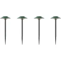 QAZQA Set van 4 groene prikspots incl. LED IP44 Solar - Mushroom