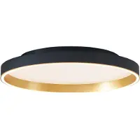 QAZQA Design plafondlamp zwart met goud 60cm incl. LED 3-standen schakelaar - Ingo