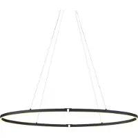 QAZQA Design hanglamp zwart ovaal 120cm incl. LED 3-staps dimbaar - Ovallo