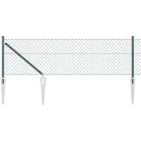 vidaXL gaashek met grondpennen 25 x 0,4 m PVC-Coated Staal Groen Mesh