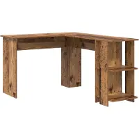 vidaXL Hoekbureau Oud Hout Bewerkt hout 140 x 113,5 x 75 cm