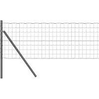 vidaXL Euro-hek met grondbevestiging 25 x 0,8 m PVC-Coated Staal Grijs