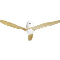 Hombli Smart Ceiling Fan & Light - White & Light Wood