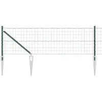 vidaXL Euro-hek met grondpennen 10 x 0,6 m PVC-Coated Staal Groen Mesh