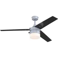 WESTINGHOUSE 7316540 Ventilator met verlichting, zilver/zwart, IP44 - , 7316540, Metallic, Woonkamer, Kunststof, Modern