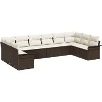 vidaXL Tuinbank Set 10 st Bruin poly rattan