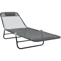 vidaXL Opvouwbare zonnebed Grijs 182 x 55 x 85,5 cm Textileen