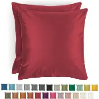 KAS Set van 2 Fluwelen Kussenslopen 50x50 cm - Wijnrood - Zachte Decoratieve Kussenhoezen