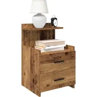 vidaXL Nachtkastjes 2 st met 2 lades oud houtkleurig 40x36,5x62 cm