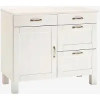 Loft 24 Alby Onderkast met 1 Deur en 4 Lades - Wit Grenen - 100 cm