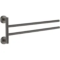 Plieger Vigo Handdoekhouder – Handdoekhouder Badkamer 45 cm – Dubbel – RVS – Wandmontage – 10 jaar garantie – Geborsteld Gunmetal