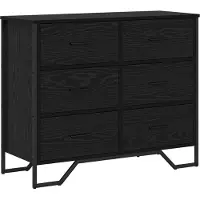vidaXL Ladekast 6-Lade Zwart Eiken 91 x 35,5 x 74,5 cm
