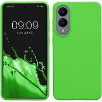Kwmobile telefoonhoesje geschikt voor Samsung Galaxy S25 Edge - Hoesje met siliconen coating - Smartphone case in limoengroen