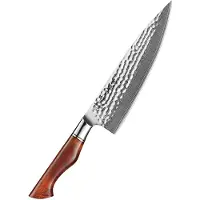 HEZHEN Koksmes Professioneel B30R - Damascus poederstaal met 14Cr14MoVNb kern - 62-64 HRC
