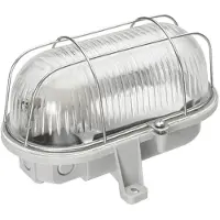 Nova Bulleye Wand/plafondlamp E27 glas + stalen korf IP44 grijs
