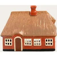 Det Gamle Apotek Keramieken Boerderij Huisje - Bruinrood - waxinelichthouder - handgemaakt