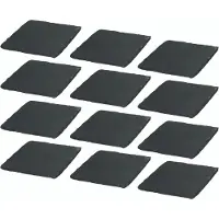 Novaliv 12x leisteen borden I vierkant I 20x20x0,5 cm I sushi decoratie serveerborden lange leisteen borden onderzetters tafel plaats bordenset