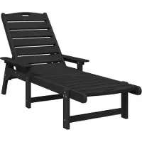 vidaXL Ligstoel 2 pcs Zwart 195,5 x 53 x 98,5 cm Polyetheen