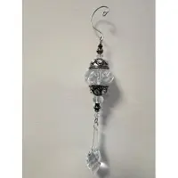 Boltze Decoratie - Hanger - Ibiza - Kristal - oud Zilver - Sfeervol - Lengte 23cm - Breed 4cm - Hand gemaakt.