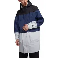 Nike Lab Jas - Colorblock Windbreaker - Parka Jas - Zwart Blauw - Capuchon - M