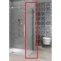 Van Rijn Vaste wand products st08 90x200 cm 8 mm helder glas met muurprofiel chroom tbv hoekcabine