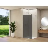Van Rijn Inloopdouche products st01 120x200 cm 8 mm rookglas incl. Beslag met muurprofiel en stabilisatiestang chroom