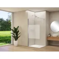 Van Rijn Inloopdouche Products ST01 50x200 cm 8 mm Helder Glas Met Satijnbaan Incl. Beslag met Muurprofiel Geborsteld RVS