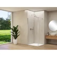 Van Rijn Inloopdouche products st01 met haaks deel l&r 100x200 cm 8 mm helder glas incl. Stabilisatiestang chroom