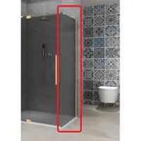 Van Rijn Vaste Wand Products ST08 120x200 cm 8 mm Rookglas met Muurprofiel Mat Messing tbv Hoekcabine