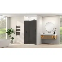 Van Rijn Schuifdeur products st09 aan vast deel 160x200 cm 8 mm rookglas softclose incl. Beslag geborsteld gunmetal