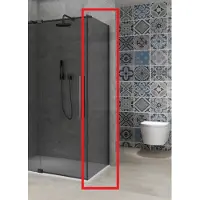 Van Rijn Vaste wand products st08 100x200 cm 8 mm rookglas met muurprofiel mat zwart tbv hoekcabine