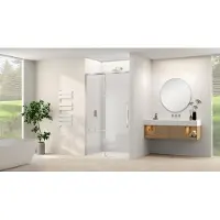Van Rijn Schuifdeur Products ST09 Aan Vast Deel 160x200 cm 8 mm Helder Glas Softclose Incl. Beslag en Greep Geborsteld RVS