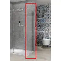 Van Rijn Vaste Wand Products ST08 140x200 cm 8 mm Helder Glas met Muurprofiel RVS tbv Hoekcabine