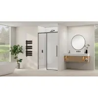 Van Rijn Schuifdeur Products ST09 Aan Vast Deel 180x200 cm 8 mm Helder Glas Softclose Incl. Beslag en Greep Mat Zwart